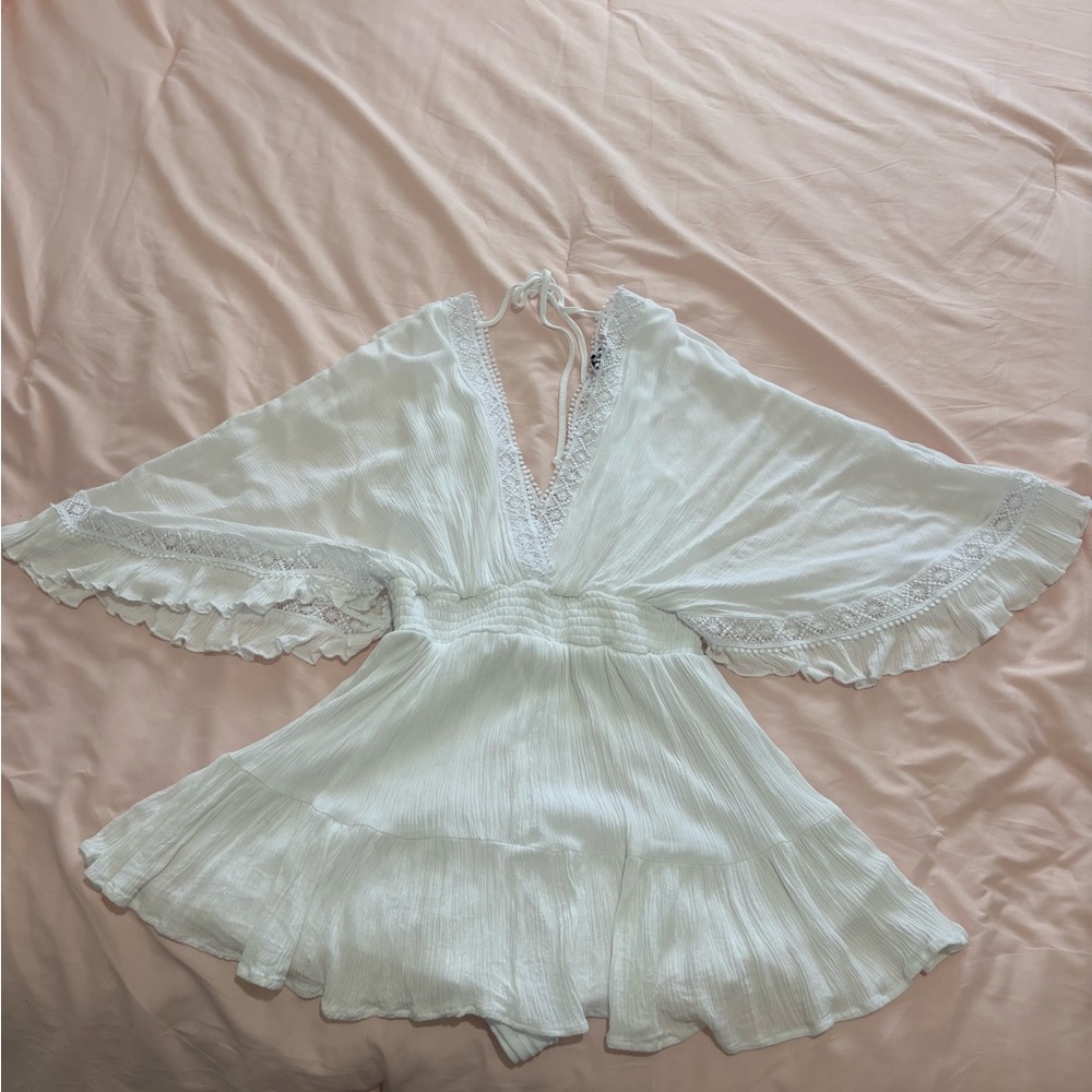Forever 21 White Lace Trim jumper